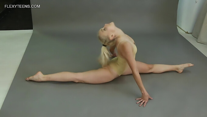 Blonde bombshell Dora Tornaszkowa's sensual gymnastics and nude poses