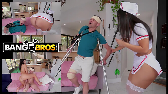 Busty nurse with big ass in uniform pleases client extra mile in Bangbros video