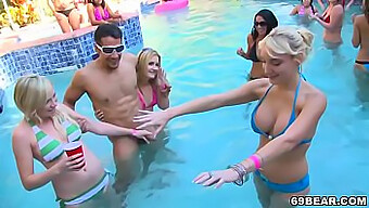 Wild poolside orgy with bachelorette party