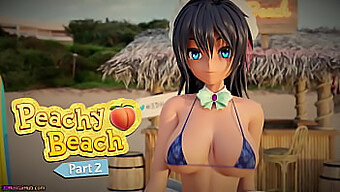 Hibiki, a empregada vestida de biquíni do Hentai 3D, é fodida em várias posições na praia