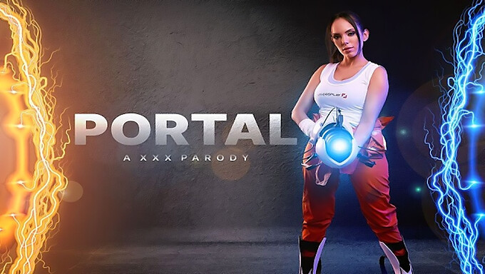 Experimente o prazer da realidade virtual com Katrina Moreno, a peituda Chell do Portal